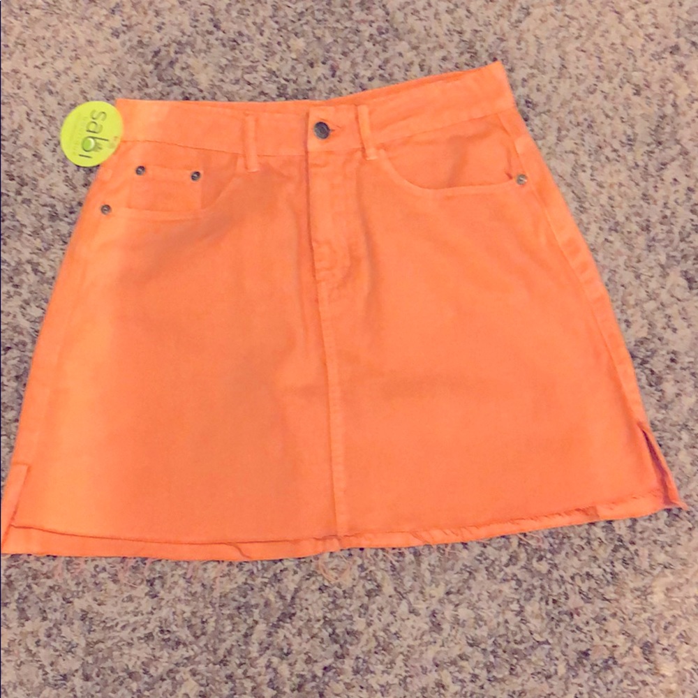 High waisted denim mini skirt